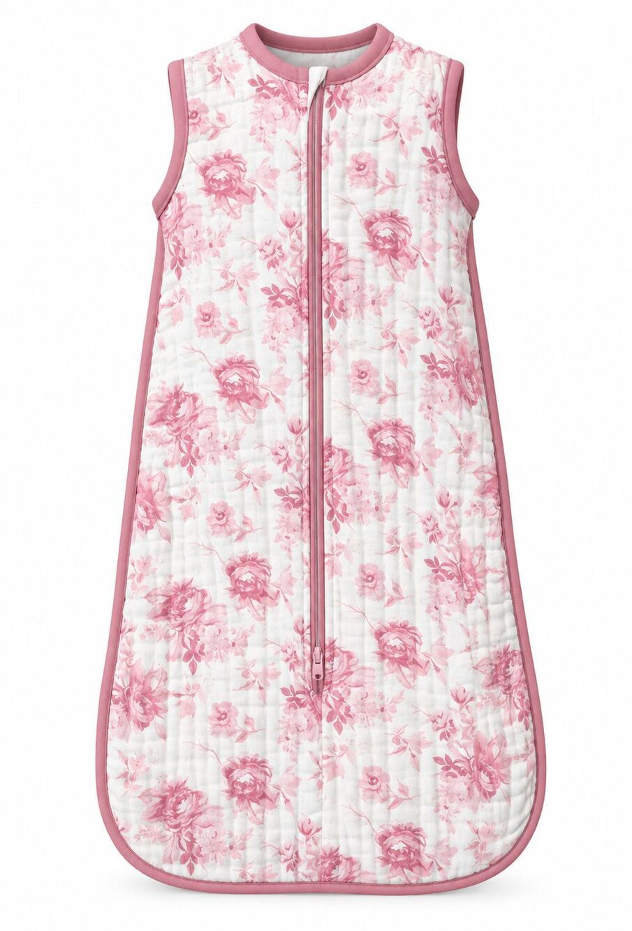 Kyle & Deena Baby Girl Sleeveless Sleep Sack Size 0-3 months Pink Roses Muslin